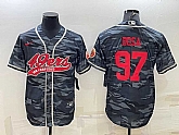 Men's San Francisco 49ers #97 Nike Bosa Grey Camo With Patch Cool Base Stitched Baseball Jersey,baseball caps,new era cap wholesale,wholesale hats